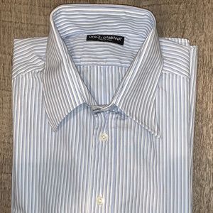 D&G Men’s Blue Strip Long Sleeve Shirt Size 44